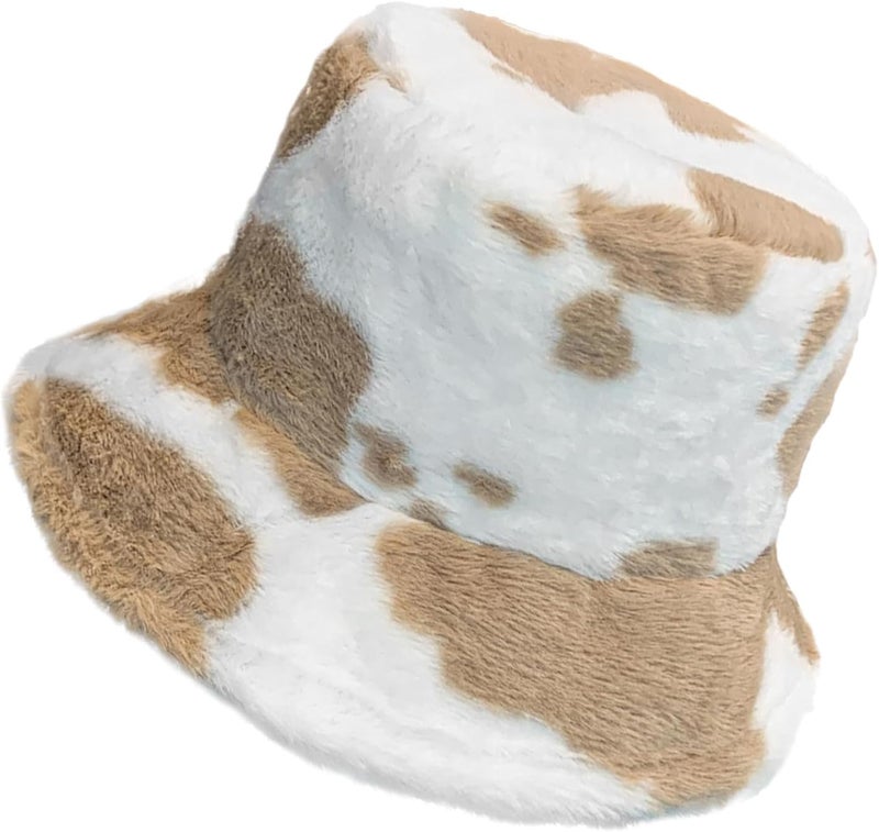 Yonchic Store Winter Soft Faux Fur Plush Bucket Hat, Lovely Fisherman Cap, Fashion Outdoor Thick Warm Sun Cap for Women - Image 1